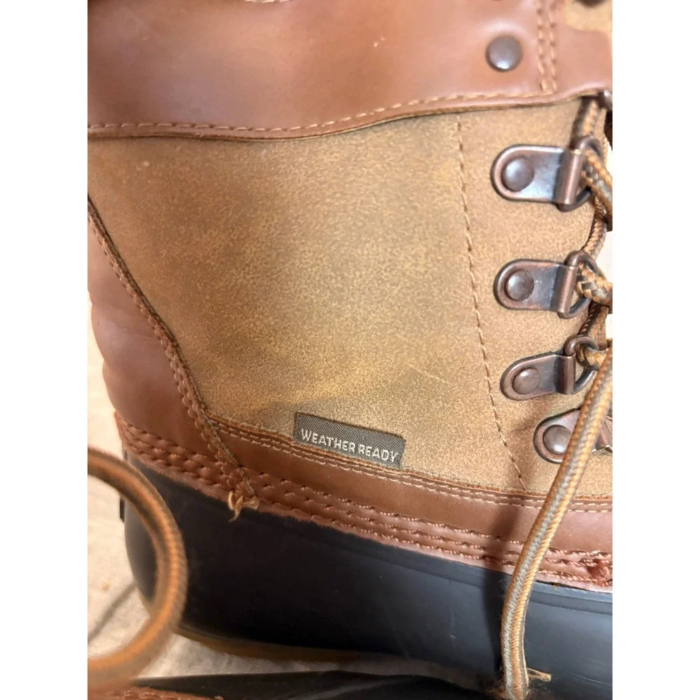 JBU Ontario Duck Boots Womens 8.5M Brown Weather Ready Faux Fur Vegan Leather